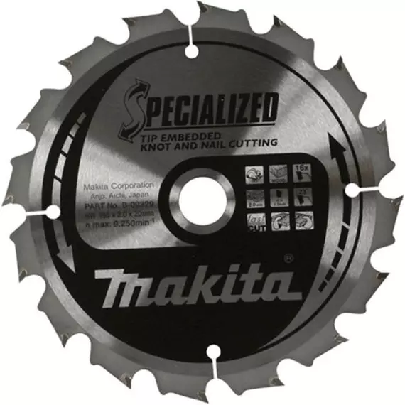 Makita Specialized körfűrészlap, merülő 165x20mm Z40