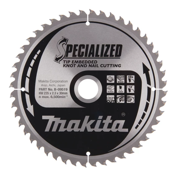 Makita Specialized körfűrészlap, merülő 235x30mm Z48