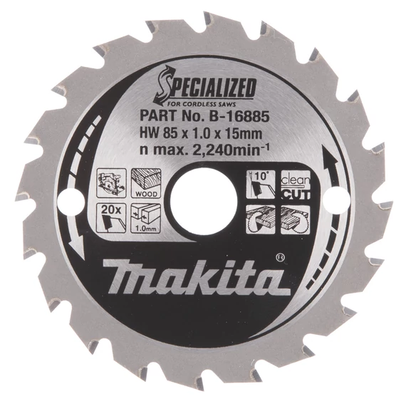 Makita Specialized körfűrészlap, akkus 85x15mm Z20