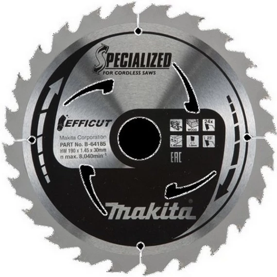 Makita Efficut körfűrészlap 190x30mm Z24