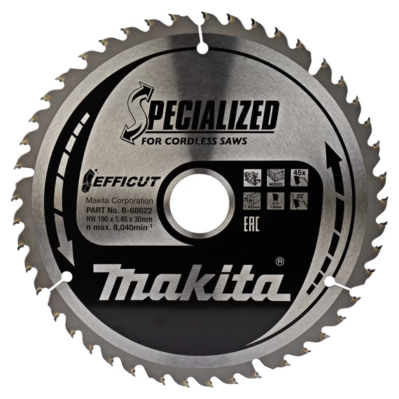 Makita Efficut körfűrészlap 165x20mm Z45