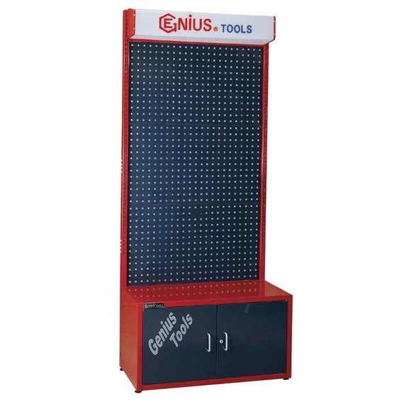 Genius Tools árubemutató szerszámos állvány szekrénnyel, 2245mm