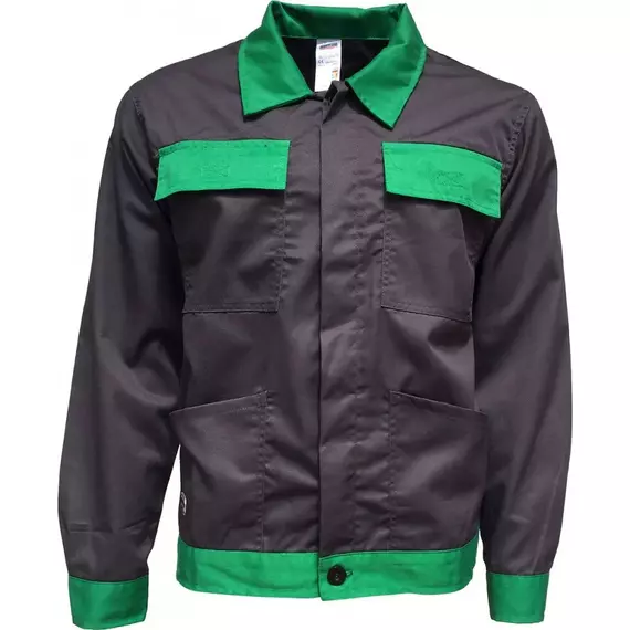 Classic munkavédelmi dzseki, kevertszálas, szürke-zöld, 46