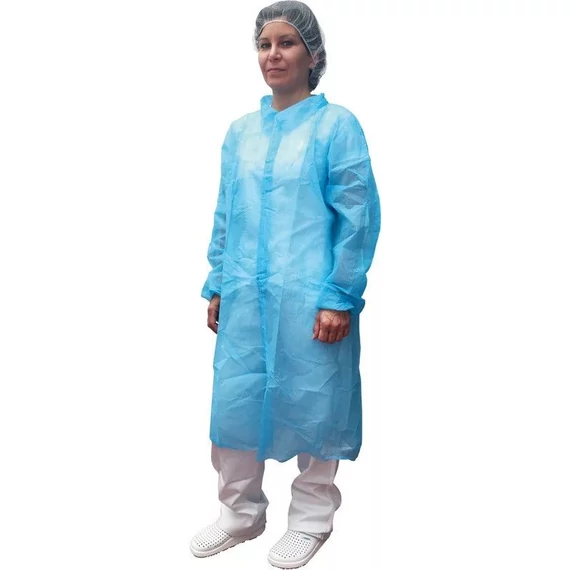 Polipropilén látogatói köpeny, tépőzáras, kék, 6XL