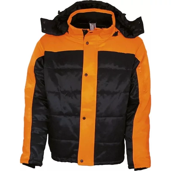 Prémium láthatósági, vízálló, munkavédelmi télikabát, narancs-szürke, 2XL