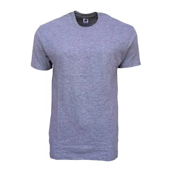 Környakas pamut póló, szürke, 2XL