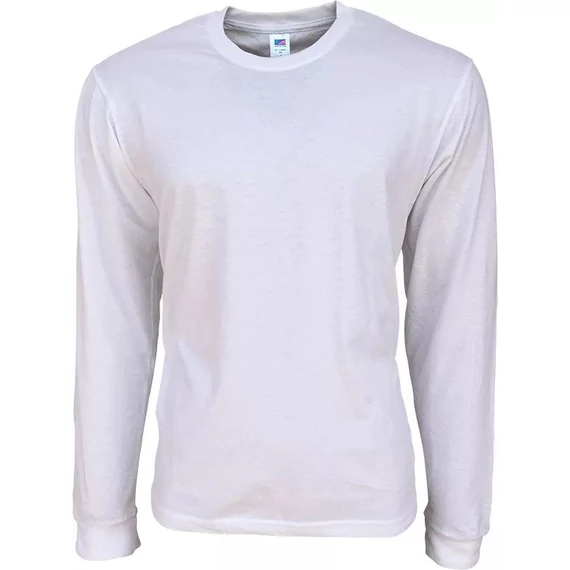 Környakas hosszú újjú pamut póló, antracit szürke, 3XL