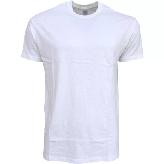 Környakas party pamut póló, fehér, 2XL