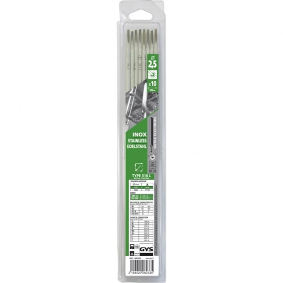 Mastroweld INOX 316L hegesztő elektróda, saválló, 2.5mm, 10db