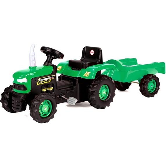 Dolu pedálos traktor utánfutóval - 173 cm