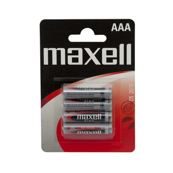 Maxell cink mikroceruza elem, AAA, 1.5V, 4db/bliszter