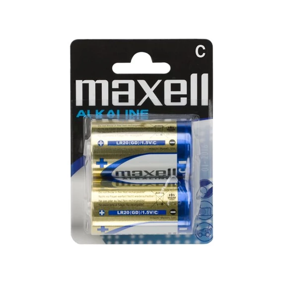 Maxell alkáli baby elem, C, 1.5V, 2db