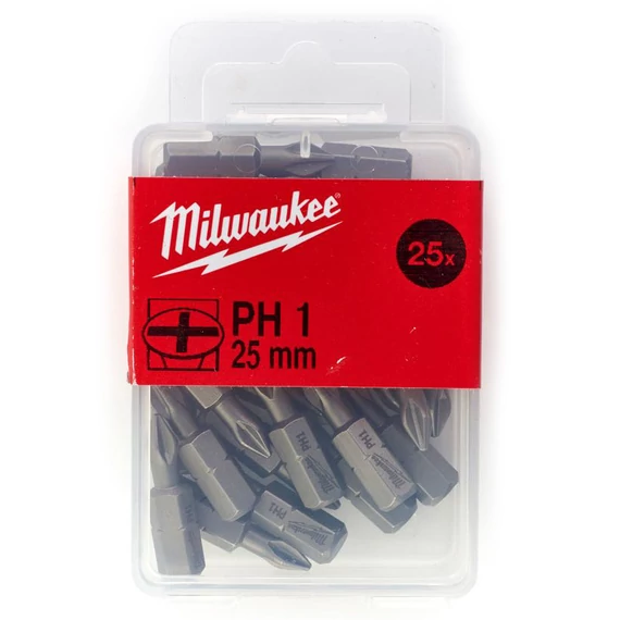 Milwaukee csavarozó bithegy, PH1, 25mm, 25db