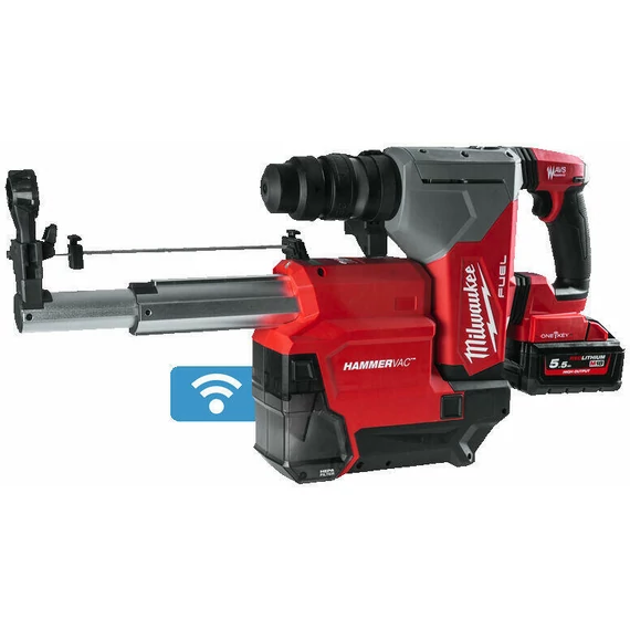 Milwaukee M18 ONEFPHXDEL-552C akkus fúró-vésőkalapács porelszívóval, 2x5.5Ah akkuval és töltővel