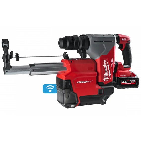 Milwaukee M18 ONEFHXDEL-552C akkus SDS-plus fúró-vésőkalapács porelszívóval 2x5.5Ah akkuval és töltővel