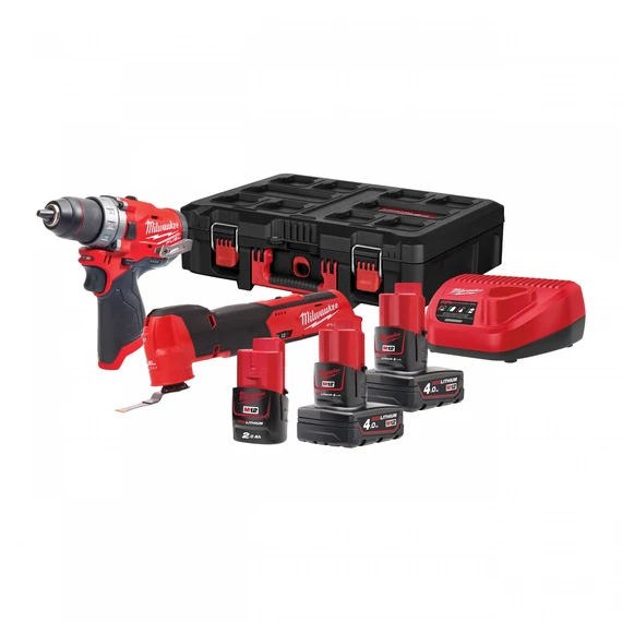 Milwaukee M12FPP2AX-423P M12 akkus gépszett 1x2.0Ah+2x4.0Ah akkuval és töltővel