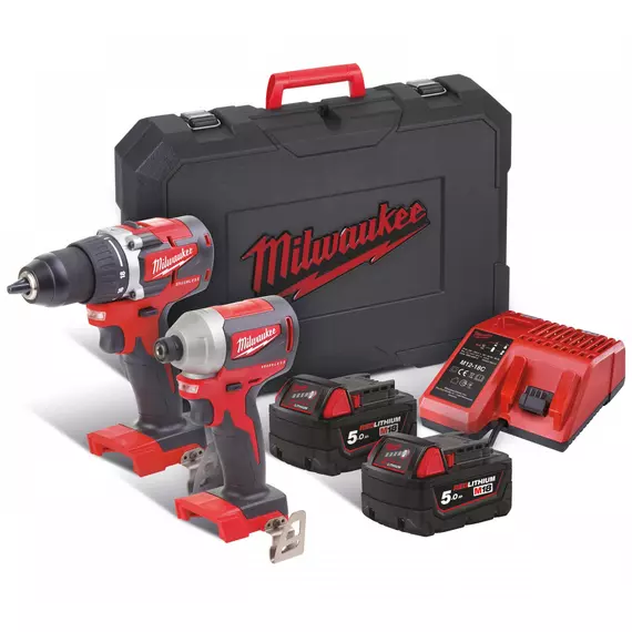 Milwaukee M18 CBLPP2B-502C akkus gépszett, 2 x 5.0Ah akkuval és töltővel