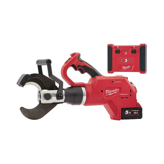 Milwaukee M18 HCC75R-502C akkus földalatti kábelvágó távvezérlővel 2x5.0Ah akkuval és töltővel