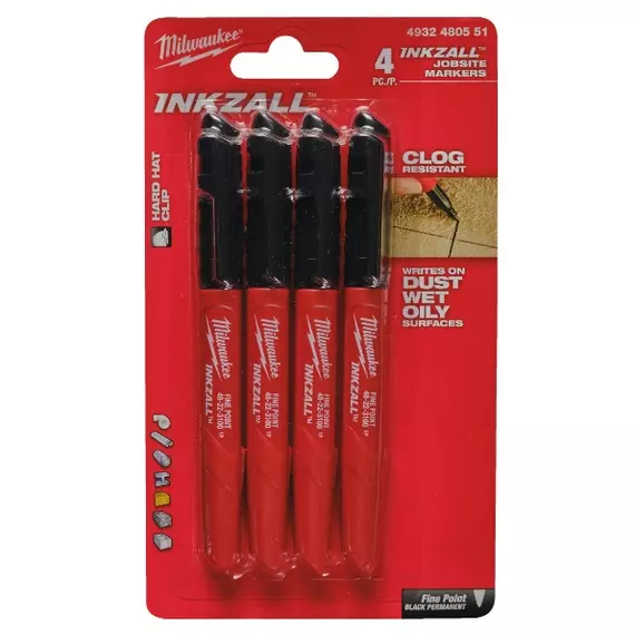 Milwaukee jelölőfilc készlet, 1mm, 4 részes