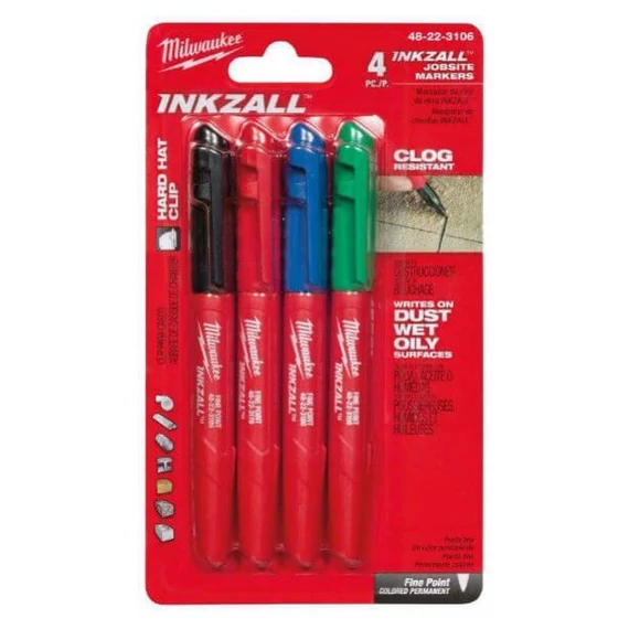 Milwaukee színes jelölő filc készlet 4db-os