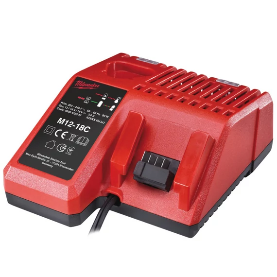 Milwaukee M12-18 C intelligens Lí-ion akku töltő, 12-18V, 40/80 perc