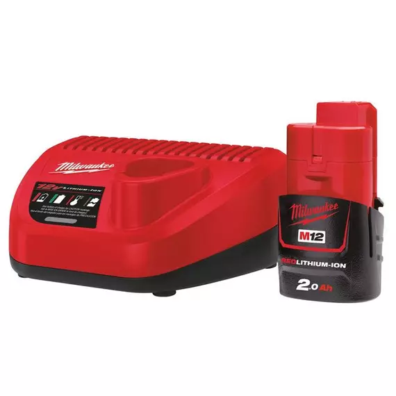 Milwaukee M12 NRG-201 akku és töltő szett, 1x2.0Ah akku+C12 C töltő