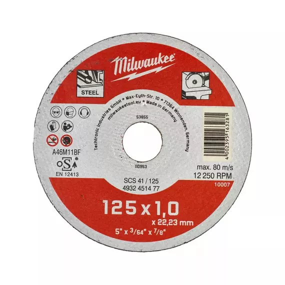 Milwaukee vágókorong fémhez SCS41/125x1x22.2mm (200db)