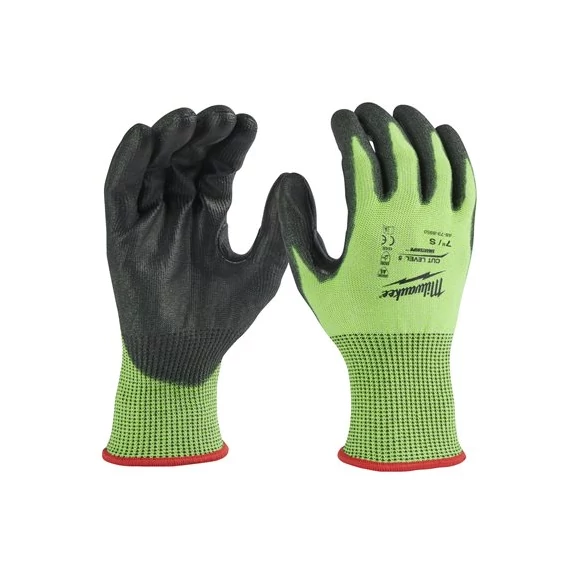 Milwaukee Hi-Vis vágásbiztos kesztyű, láthatósági, 5.vágási szint, 9/L méret