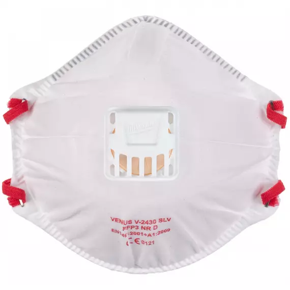 Milwaukee FFP3 csésze formájú légzésvédő maszk szeleppel, fehér, 10db