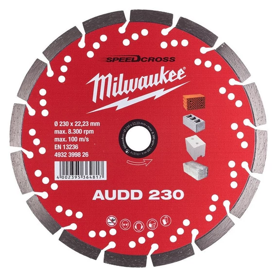 Milwaukee AUDD 230 gyémánt vágótárcsa, 230mm