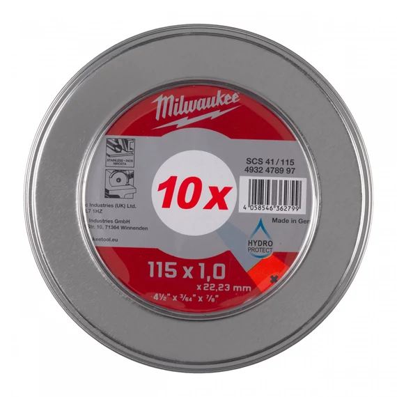 Milwaukee PRO+ vágókorong fémhez, egyenes, 115x1.0mm, 10db