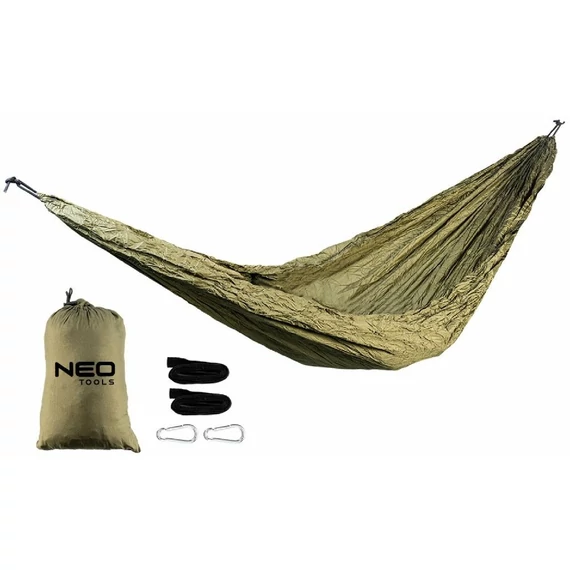Neo Tools függőágy, 3.3x1.4m, 200kg, zöld