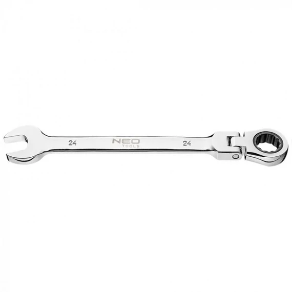 Neo Tools csillag-villáskulcs, racsnis, flexibilis, 24mm