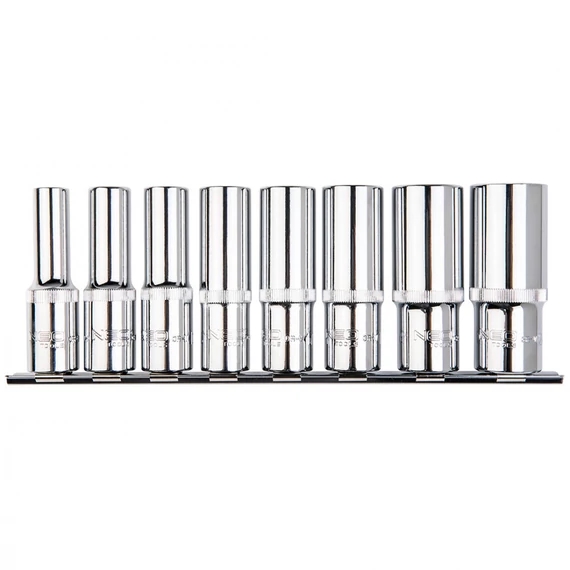 Neo Tools dugókulcs készlet, hosszú, 1/2&quot;, 10-24mm, 8 részes