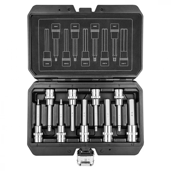 Neo Tools dugókulcs készlet, imbusz, 1/2&quot;, 100mm, H4-H17, 9 részes