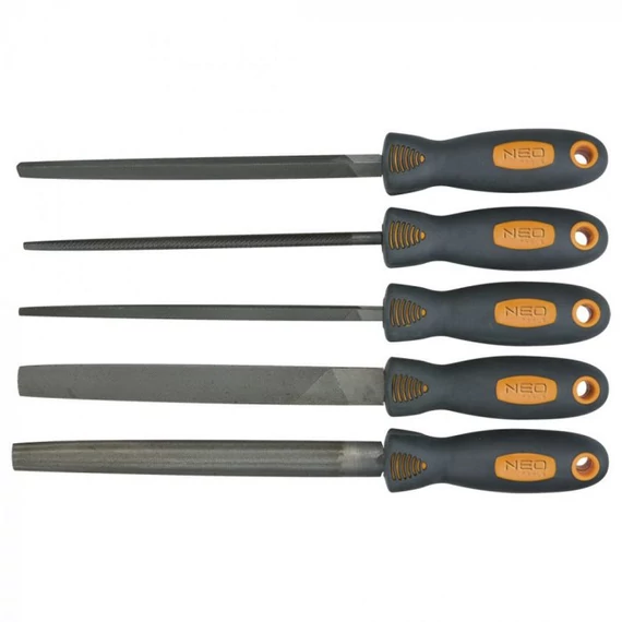 Neo Tools faráspoly készlet gumírozott nyéllel, 200mm, 5 db-os