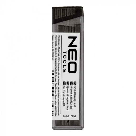 Neo Tools ácsceruza betét, fekete, HB, 5db