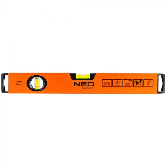 Neo Tools vízmérték, alu, 2 libella, ütéscsillapító, 40cm