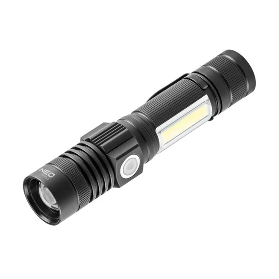 Neo Tools zseblámpa, tölthető, 2 funkció, USB, 10W