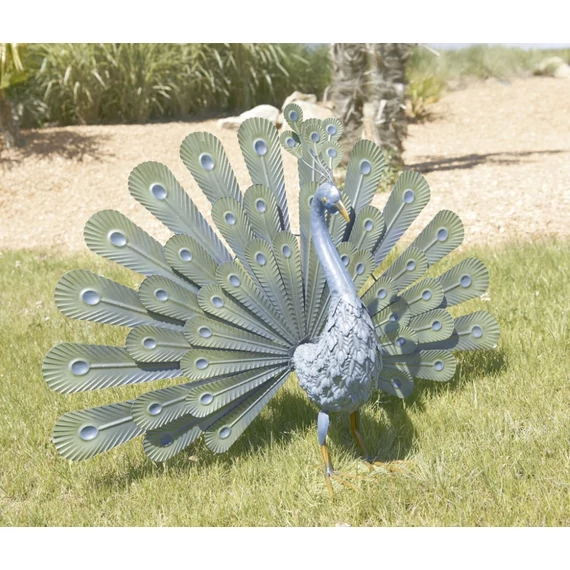 Nortene Peacock színes pávafigura, fém, 50x18x80cm