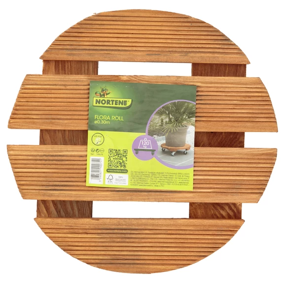 Nortene FLORA ROLL LASURÉ lakkozott keményfa virágalátét, 0,30Ø 