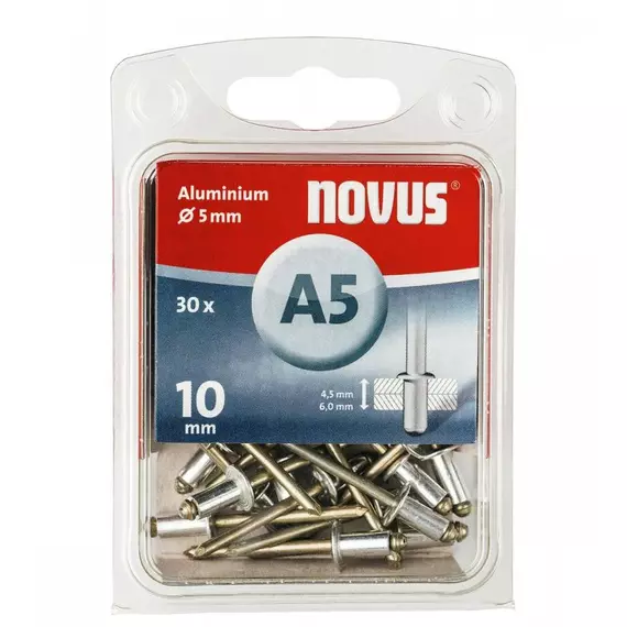 Novus alumínium popszegecs, A 5x10mm, 4.5-6.0, 30db