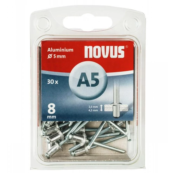 Novus alumínium popszegecs, A 5x8mm, 2.5-4.5, 30db
