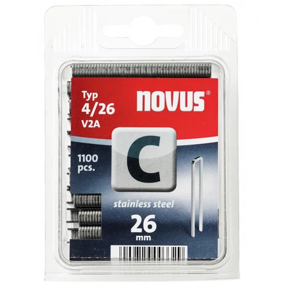 Novus keskeny tűzőkapcsok, C4, 1100db, 26mm