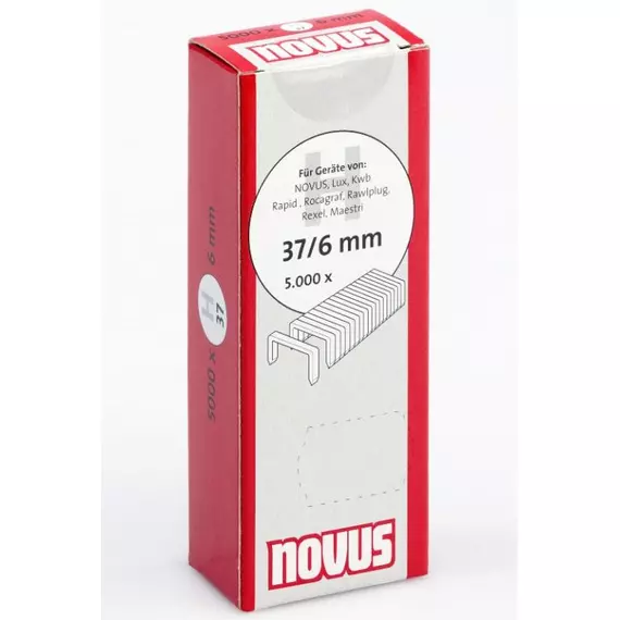 Novus szuperkemény tűzőkapcsok, H 37, 5000db, 6mm