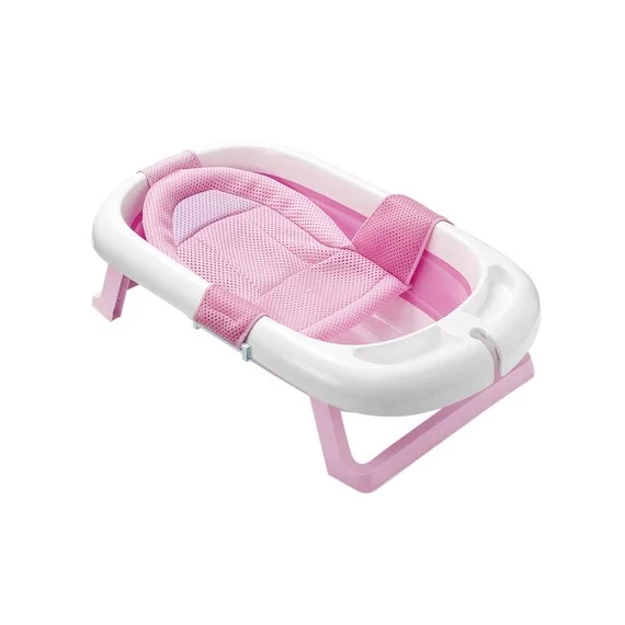 Összecsukható babakád hálóval, rózsaszín