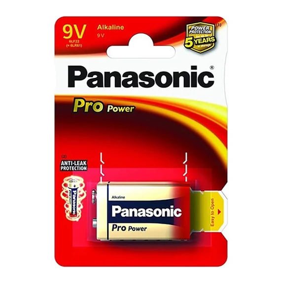 Panasonic Pro Power szupertartós alkáli elem, 9V