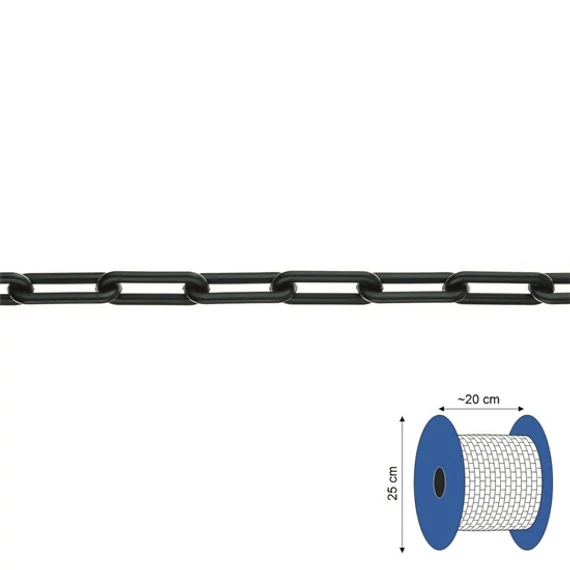 Esőlevezető lánc műanyag, fekete 10mm (10fm)
