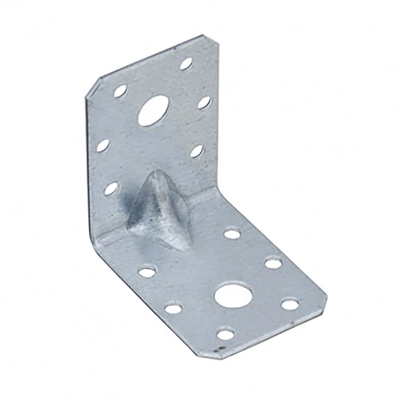 Erősített sarokösszekötő lemez, horganyzott, 60x60x45x2mm