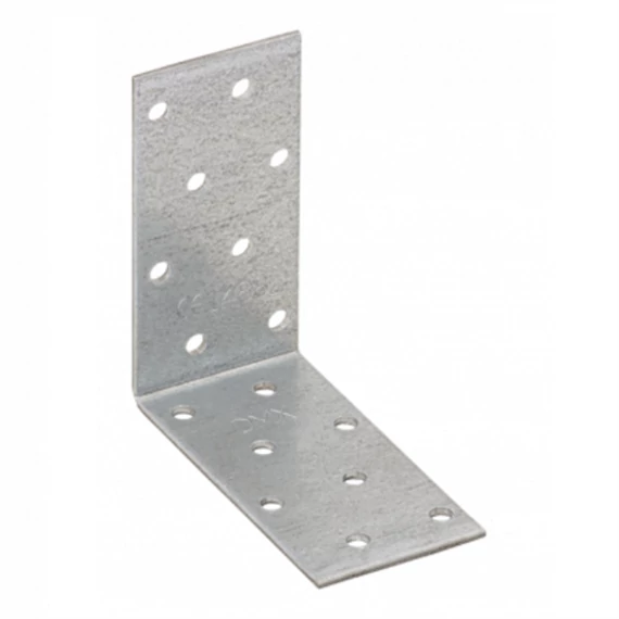 Perforált sarokösszekötő lemez, horganyzott, 80x80x40x2mm 